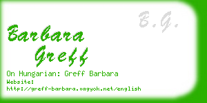 barbara greff business card